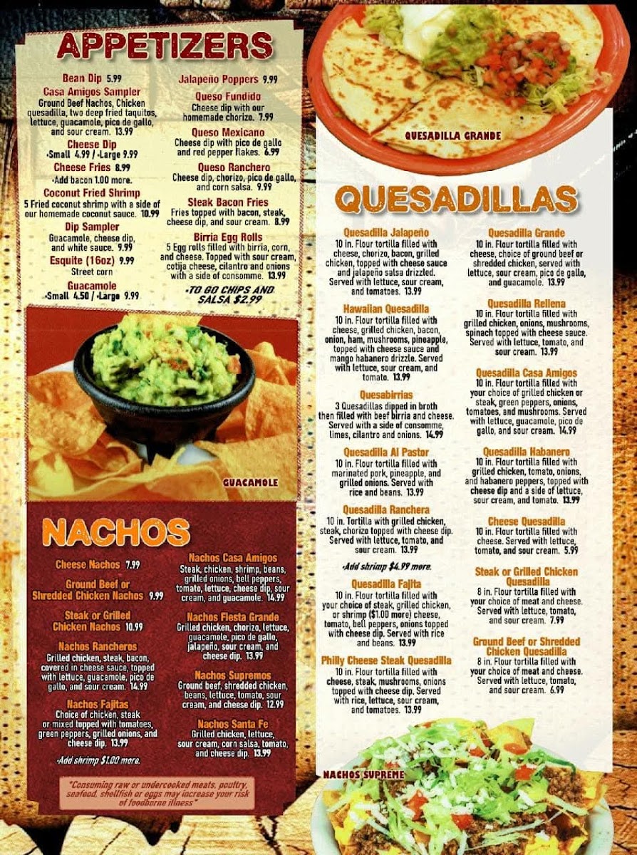 Menu - Casa Amigos Mexican Restaurant Ii | Marshfield photo 2