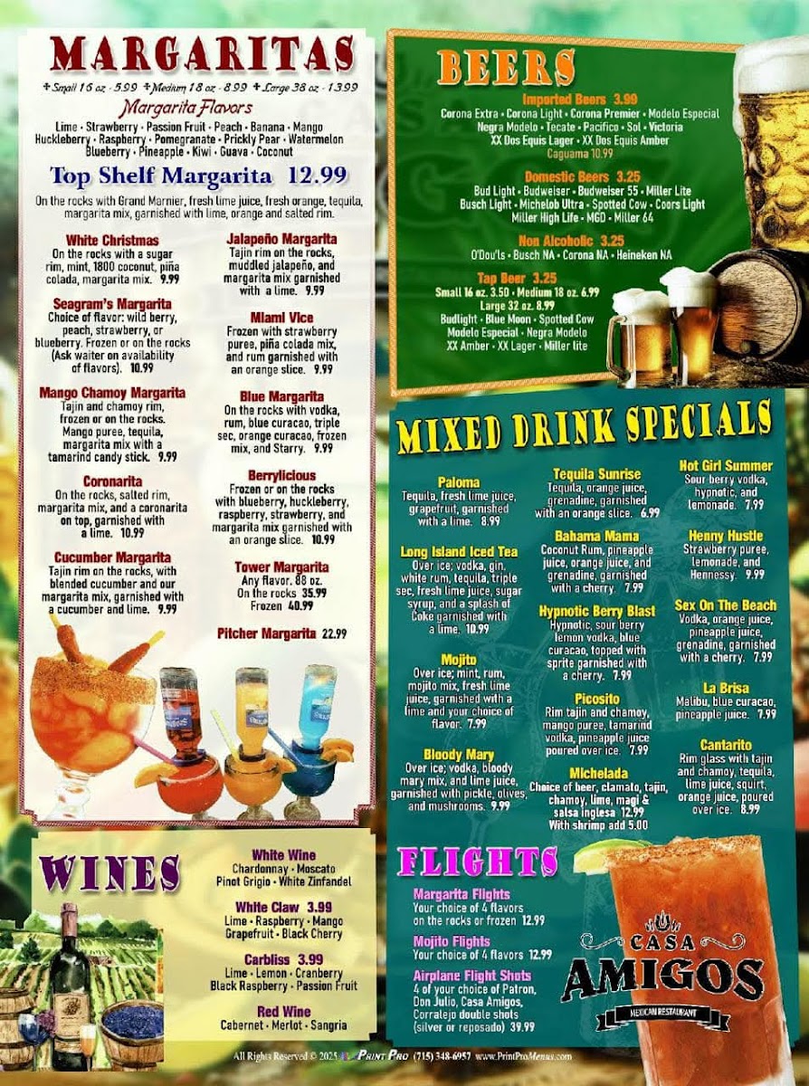 Menu - Casa Amigos Mexican Restaurant Ii | Marshfield photo 3