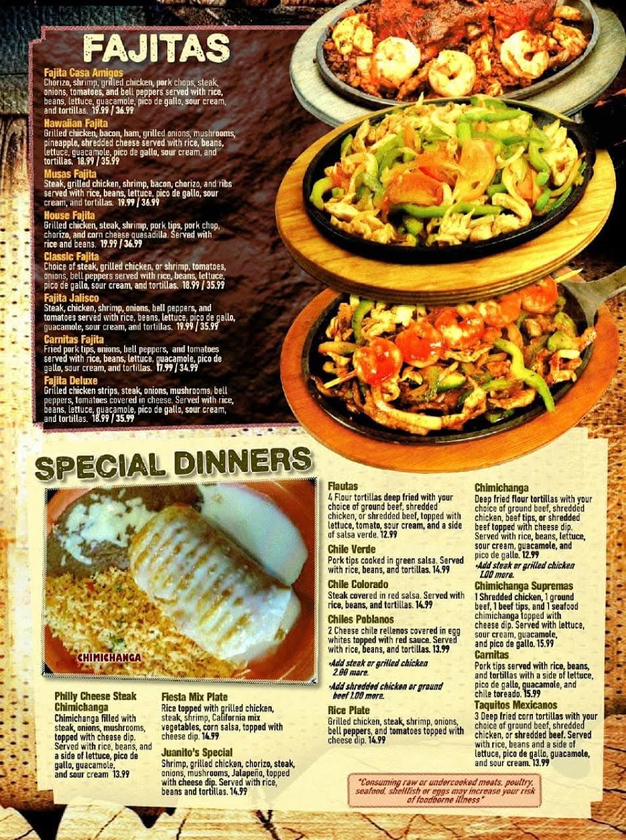 Menu - Casa Amigos Mexican Restaurant Ii | Marshfield photo 8